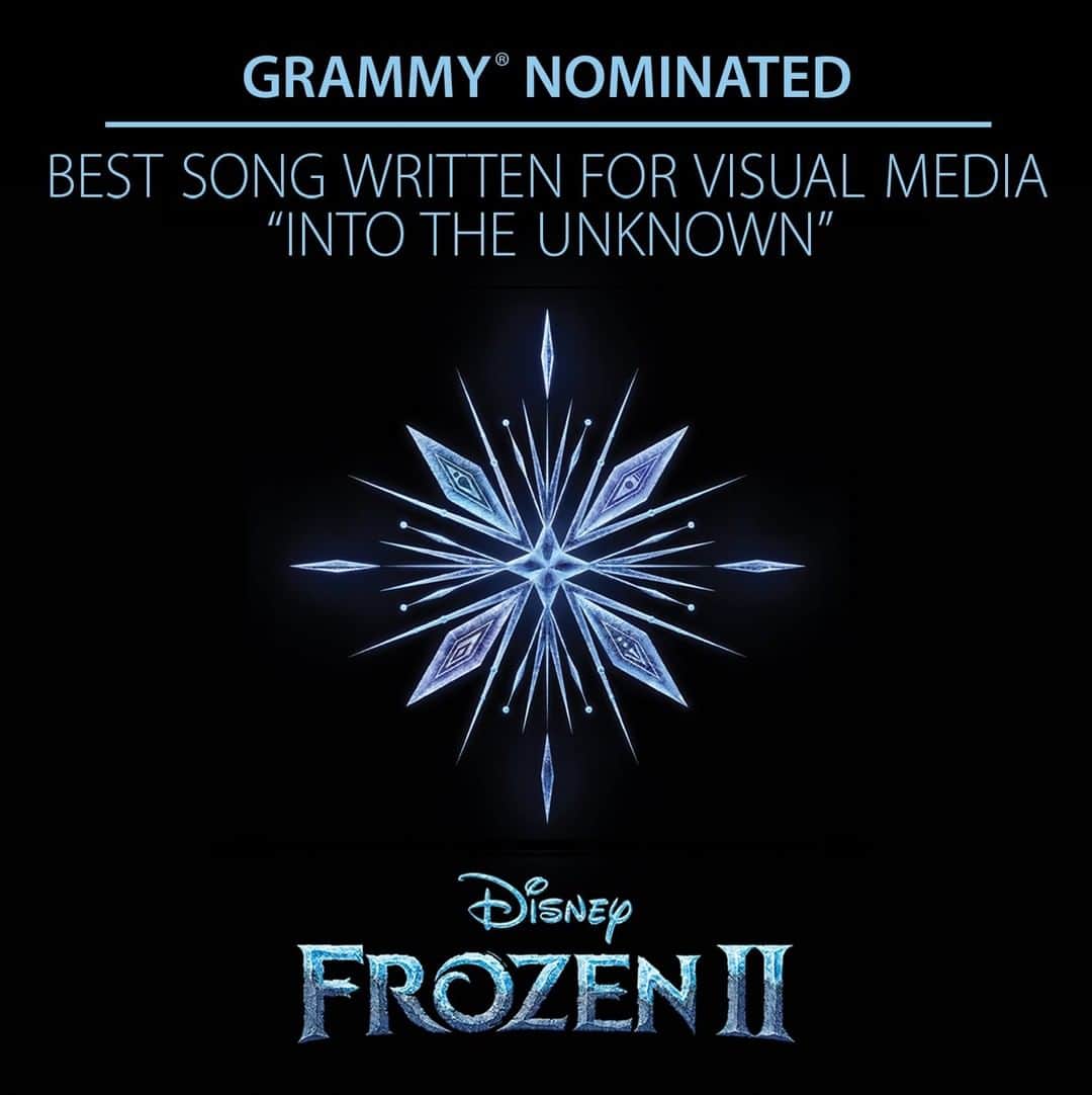 ウォルト・ディズニー・アニメーション・スタジオズさんのインスタグラム写真 - (ウォルト・ディズニー・アニメーション・スタジオズInstagram)「"Into the Unknown" from #Frozen2 is nominated for Best Song Written for Visual Media at the 63rd #GRAMMYs! Congratulations to songwriters Kristen Anderson-Lopez and Robert Lopez and vocalists Idina Menzel and Aurora!   We’re also excited to share that #Frozen2 has been nominated for Best Compilation Soundtrack for Visual Media at the 63rd #GRAMMYs!」11月25日 4時26分 - disneyanimation