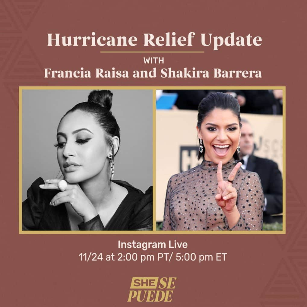 フランシア・ライサさんのインスタグラム写真 - (フランシア・ライサInstagram)「Earlier this month two back to back hurricanes hit Central America and I didn’t learn about it until two weeks ago. I’m half hondureña and my heart aches for my commmunity and everyone affected. I’ve taken time away from social media to educate myself and see how best we can help.  Hurricane ETA and IOTA have ravaged much of Central America including Belize, Costa Rica, El Salvador, Guatemala, Honduras, and Nicaragua leaving destruction in the aftermath. In addition to the Covid-19 pandemic, millions are affected by this new crisis. Tune in today at 2pm PT/ 5pm ET as @shakirabarrera and I share more about the crisis and join us in supporting the following organizations bringing relief to those in need. #shesepuede   @chavalos_org @proarchipielago   @hcrfcleveland  @wckitchen」11月25日 6時07分 - franciaraisa