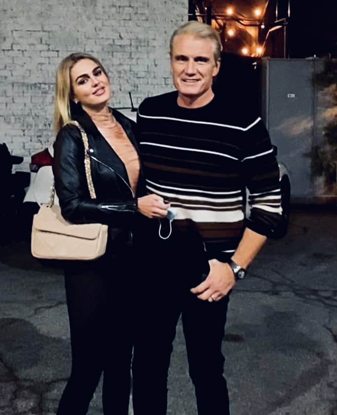 ドルフ・ラングレンのインスタグラム：「Last night eating out at Nerano LA before the lockdown. My beautiful fiancée Emma makes everything feel all right. These times, more than ever, are about our loved ones. ❤️」