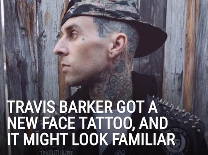 Alternative Pressさんのインスタグラム写真 - (Alternative PressInstagram)「@travisbarker's latest face tattoo may be new, but there's a reason why it might look familiar to some of you⁠ LINK IN BIO⁠ .⁠ .⁠ .⁠ #travisbarker #facetattoo #travisbarkerfacetattoo #altpress #alternativepress」11月25日 8時01分 - altpress