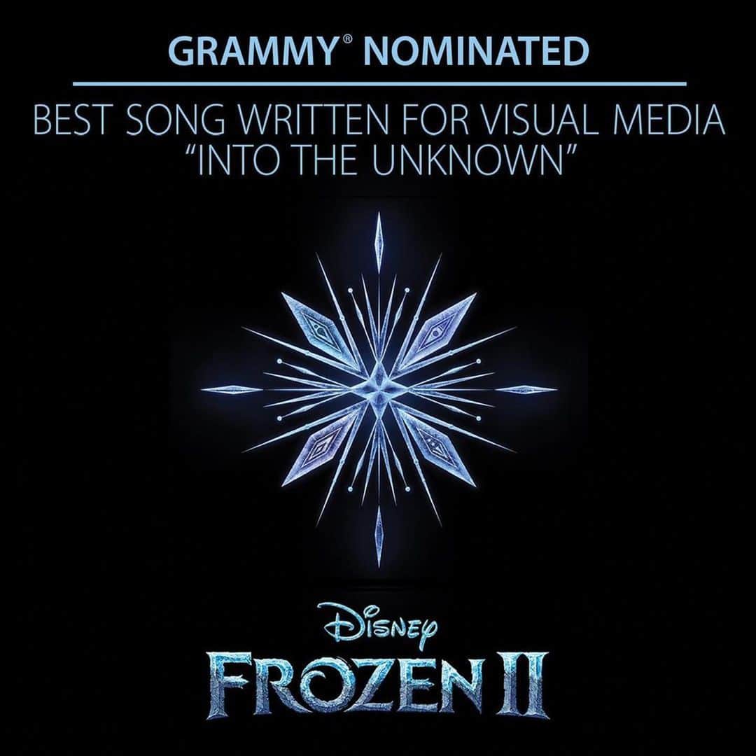 イディナ・メンゼルさんのインスタグラム写真 - (イディナ・メンゼルInstagram)「Thank you to Kristen Anderson-Lopez & Bobby Lopez for taking me on their beautiful journey. 💙 #Grammys #Frozen2」11月25日 9時37分 - idinamenzel