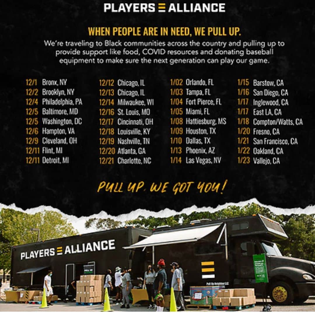 ハウィー・ケンドリックさんのインスタグラム写真 - (ハウィー・ケンドリックInstagram)「The Players Alliance is pulling up to a city near you, investing $1 million to support Black communities across the country. Visit @ThePlayersAlliance for more info on our #PlayersPullUp tour.  @theplayersalliance」11月25日 9時37分 - hkendrick47