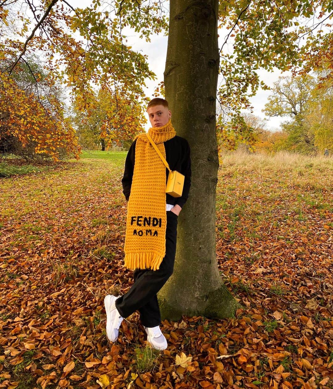 のインスタグラム：「2020 may have felt long, but it ain’t got nothin on this scarf 🧣 #FendiHoliday #FendiGifts #fendiflow」