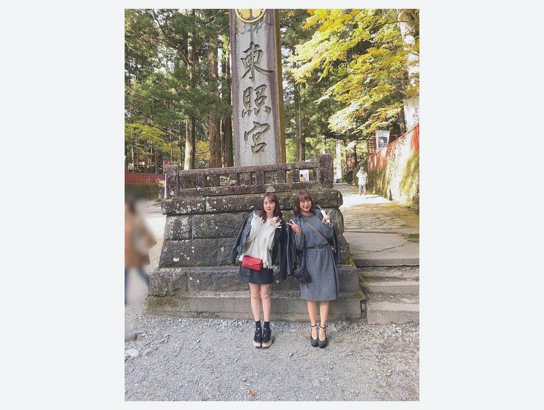 大段舞依のインスタグラム：「﻿ ﻿ この間、栃木県の日光東照宮へ⛩♡♡﻿ ﻿ 🙈🙊🙉さんの事は、知ってたけど﻿ 実際見た事なかったから見れてよかった＾＾﻿ ﻿ 修学旅行の学生さん達に日光東照宮の事を﻿ 説明してるガイドさんが居て なるほど〜って﻿ まいも聞いてました🥰（笑）﻿ ﻿ お勉強になった〜😏 紅葉も綺麗だったよ🍁﻿ ﻿ ﻿ #栃木県 #日光東照宮 #gotoキャンペーン﻿ #みざるいわざるきかざる #紅葉﻿ ﻿」