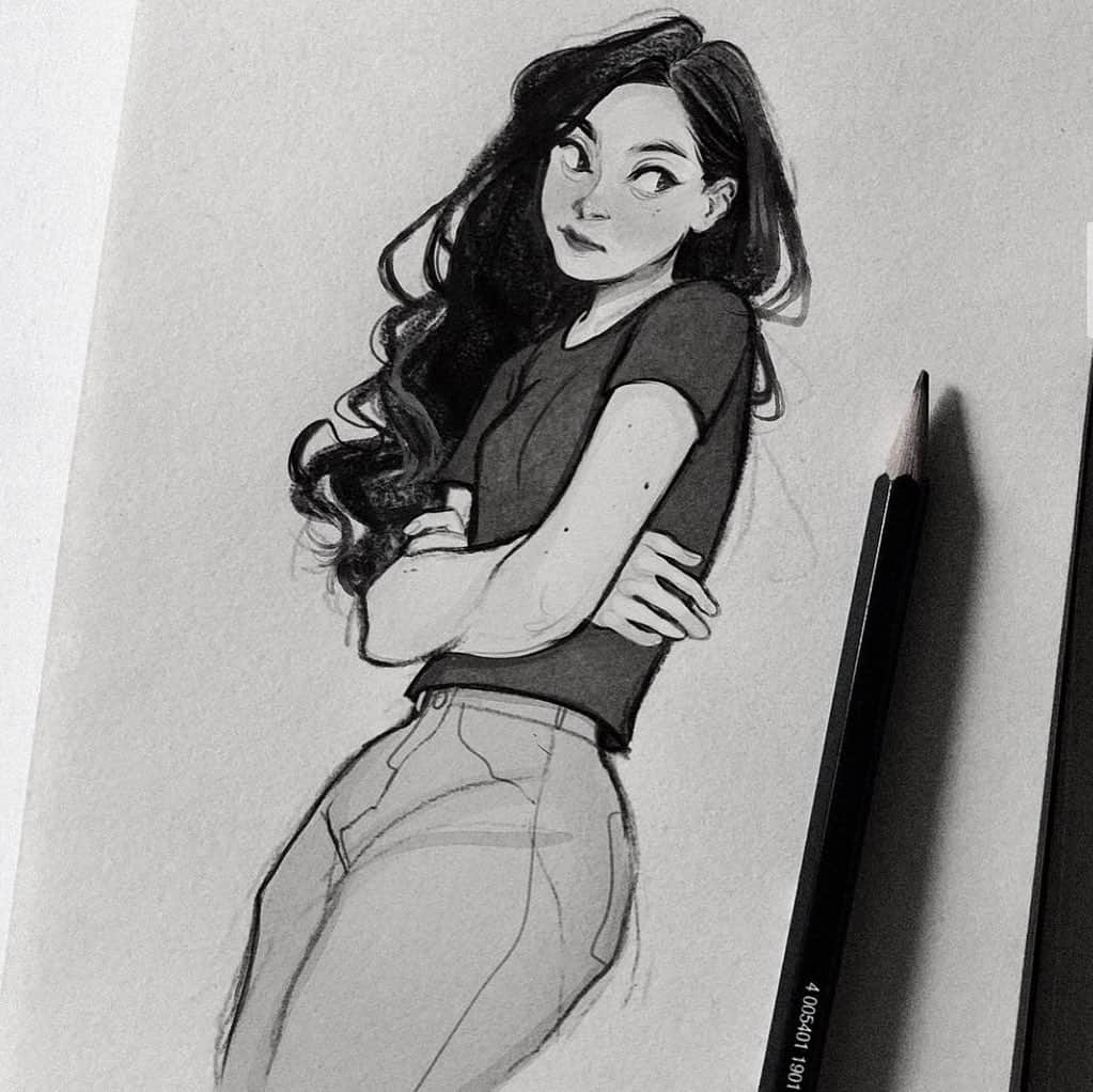 Laura Brouwersのインスタグラム：「Sometimes all we need is sketches of grumpy girls」
