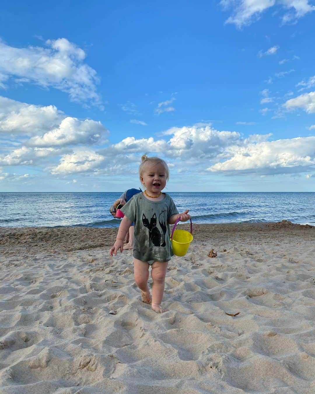 エミリー・デ・レイヴィンさんのインスタグラム写真 - (エミリー・デ・レイヴィンInstagram)「November (!!!) beach day at the beautiful Indiana Dunes. We spent the afternoon searching for stones, paddling in Lake Michigan & becoming sand mermaids. 🧜‍♀️💞  Rescued a drowning 🐞, helped her dry off & de-sand herself before she flew away on a new lady bug adventure 🥰. And transported a VERY large bull ant (is that what they are called in the US? Or just in Australia?!) away from us & onto the foliage 🤪🍂. #bugrescue #rvlife #roadtrip #beachday #indianadunes #mumlife #momlife #toddlerlife #kidlife #tranquil」11月11日 4時39分 - emiliede_ravin