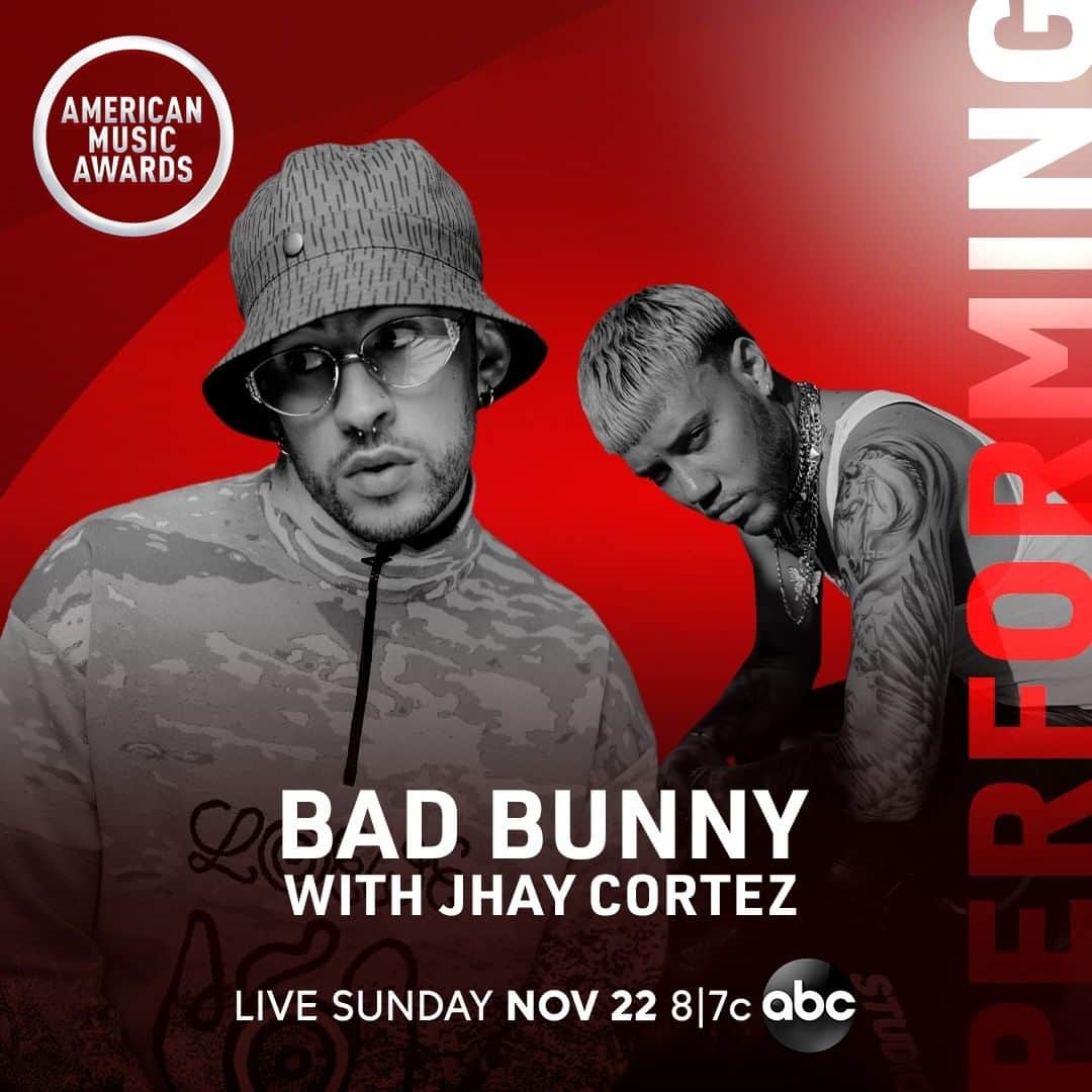 アメリカン・ブロードキャスティング・カンパニーのインスタグラム：「If you’re thinking about missing the #AMAs...think again! Just announced: WORLD PREMIERE PERFORMANCES by @badbunnypr + @jhaycortez, @lilbaby_1, @theestallion, and @shawnmendes! The @amas are November 22nd at 8/7c on ABC.」