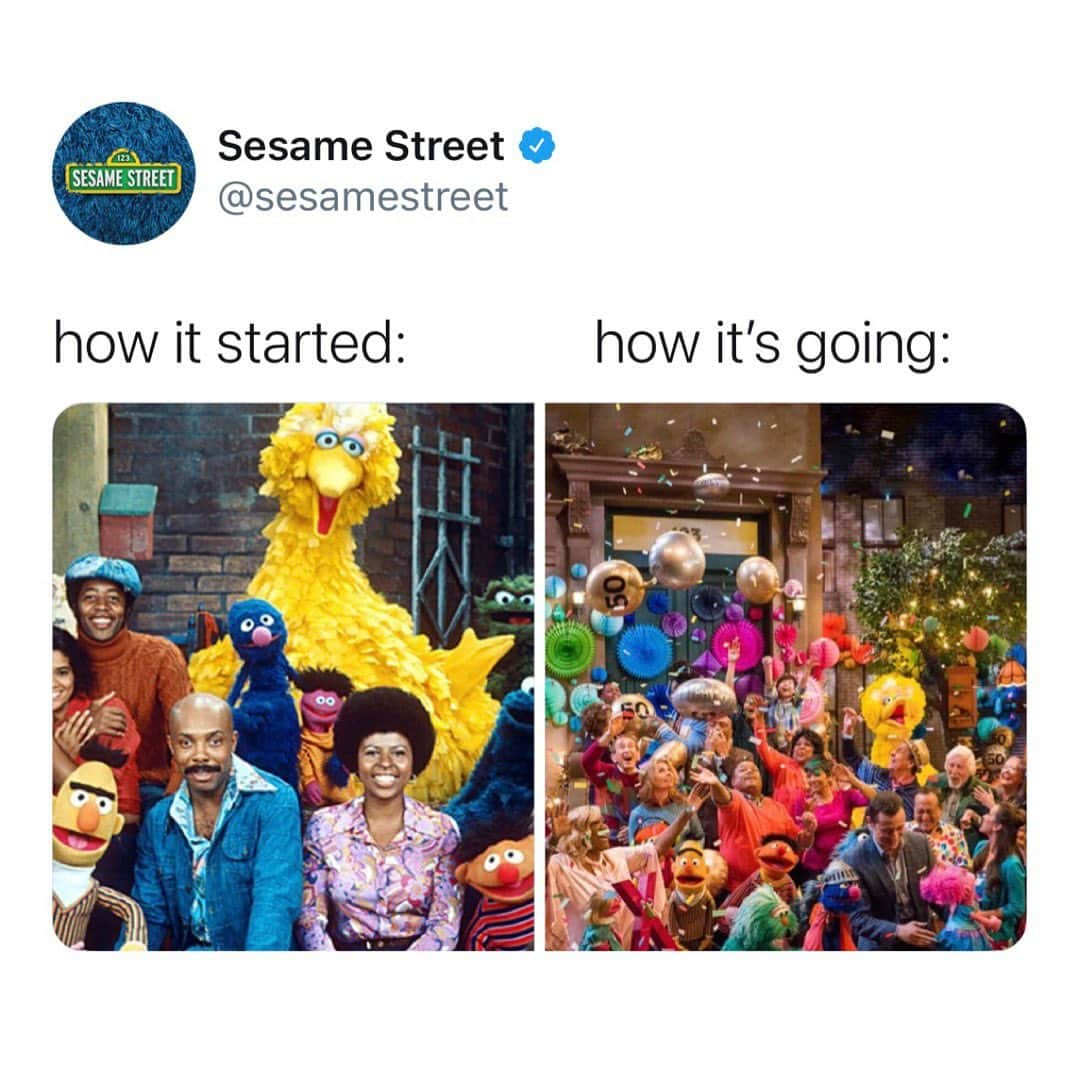 セサミストリートさんのインスタグラム写真 - (セサミストリートInstagram)「51 years and a few new friends later... Today we are thrilled to celebrate 51 YEARS of Sesame Street! 🎉」11月11日 6時14分 - sesamestreet