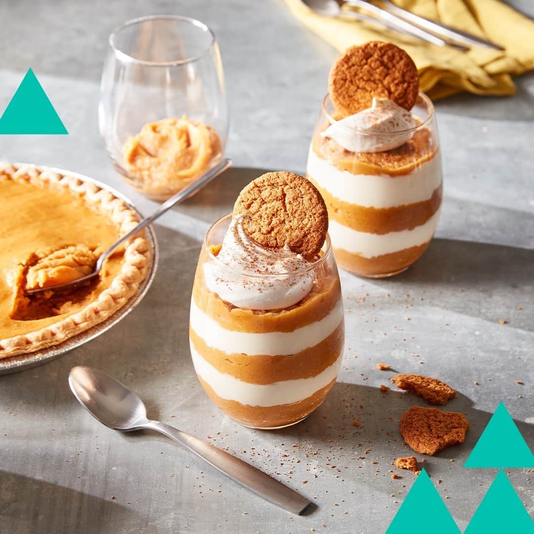 Wal-Mart Stores, Incのインスタグラム：「This dessert may look fancy schmancy but it’s actually easy as well, pie. It’s delicious too. You’re welcome.​  See below for ingredients.  Freshness Guaranteed Pumpkin Pie (Found in our Bakery) Great Value Original Dairy Whipped Topping Philadelphia No Bake Cheesecake Filling Great Value Ginger Snaps」