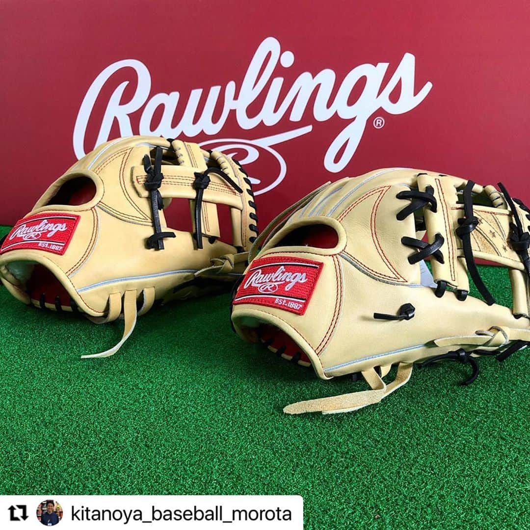 Rawlings Japanさんのインスタグラム写真 - (Rawlings JapanInstagram)「#Repost @kitanoya_baseball_morota with @make_repost ・・・ ・﻿ ﻿ 【ローリングスグラブ】﻿ ﻿ ﻿ ローリングスの硬式グラブが入荷しましたー💡﻿ ﻿ ﻿ ローリングスファンの方、大変お待たせしました🙇🏻🙇🏻﻿ ﻿ ﻿ 今まで当店では、ローリングスの硬式グラブはなかったのですが、この度当店は【RGGC】、いわゆる特約店てきなやつで、取扱いできる商品が増えました😆👍﻿ ﻿ ﻿ 硬式だけでなく、軟式なんかでも取扱いできる商品が増えます😆✋️﻿ ﻿ ﻿ 個人的にはこのRオレンジ×キャメルレースのグラブ配色が好みです😍✨﻿ ﻿ ﻿ 元々有名ですが、ローリングスはメジャーでよく見るメーカーで、NPBでも契約選手が増えてきて、より一層注目のメーカーです😊👌﻿ ﻿ ﻿ グラブはまた後日、それぞれ投稿します😁💡﻿ ﻿ @rawlings_japan_llc  #ローリングス﻿ #RGGC﻿ #MLB﻿ #NPB ﻿ ﻿ #野球工房北野屋 ﻿ #北野屋スポーツ ﻿ #新潟市 ﻿ #野球専門店 ﻿ #新潟野球 ﻿ #野球 ﻿ #ミズノ ﻿ #ミズノプロ ﻿ #ゼット﻿ #rawlings﻿ #wilson ﻿ #久保田スラッガー﻿ #ワールドペガサス ﻿ #SSK﻿ #草野球 ﻿ #硬式野球 ﻿ #軟式野球 ﻿ #社会人野球 ﻿ #大学野球 ﻿ #高校野球 ﻿ #中学野球 ﻿ #少年野球 ﻿ #ソフトボール ﻿ #baseball ﻿ #softball ﻿ @rawlings_japan_llc」11月11日 6時56分 - rawlings_japan_llc