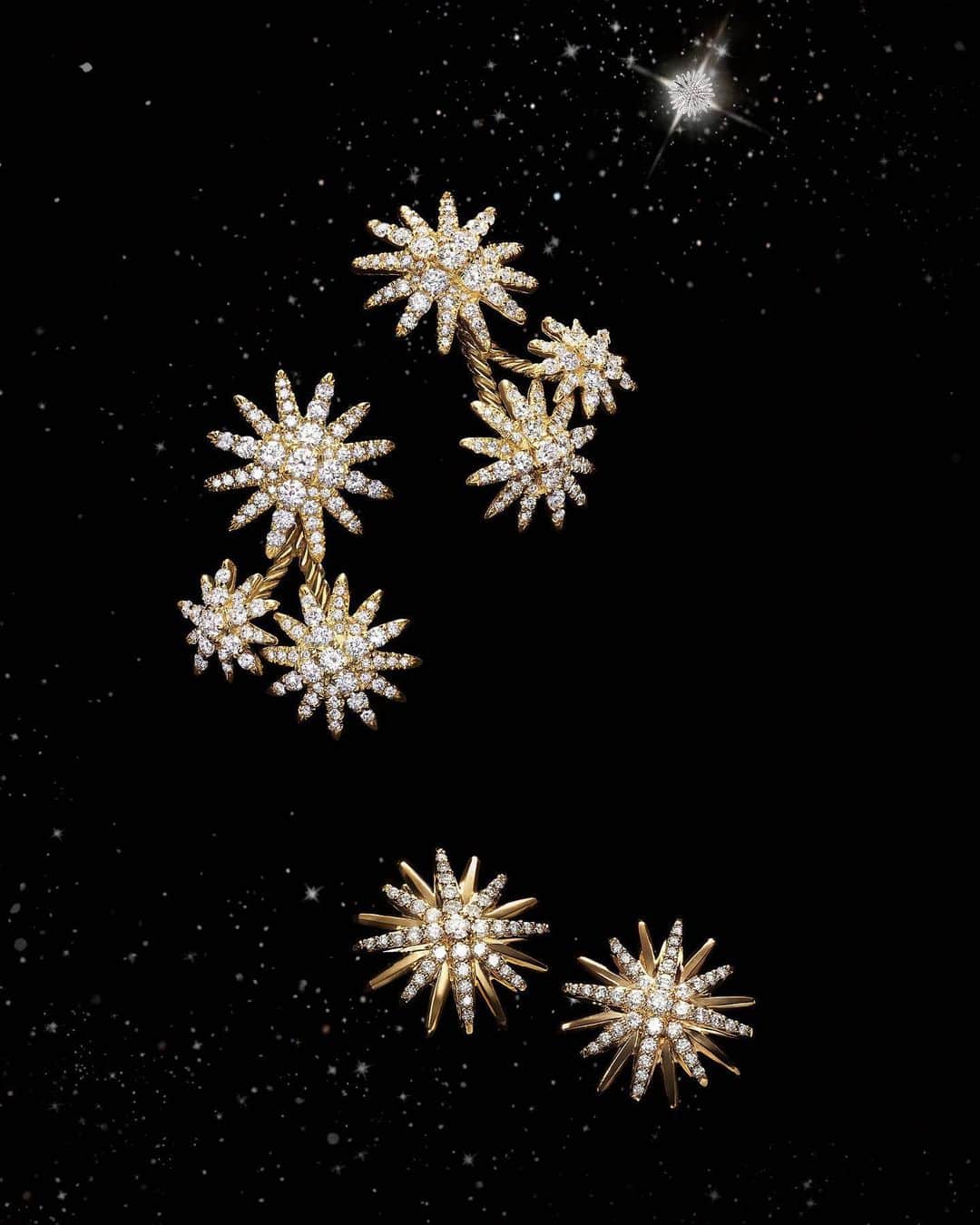 デビッドヤーマンのインスタグラム：「This holiday season, we look to the stars—symbols of hope and beacons of light, guiding us on our journey. #TapToShop our new Starburst earrings. #DavidYurman」