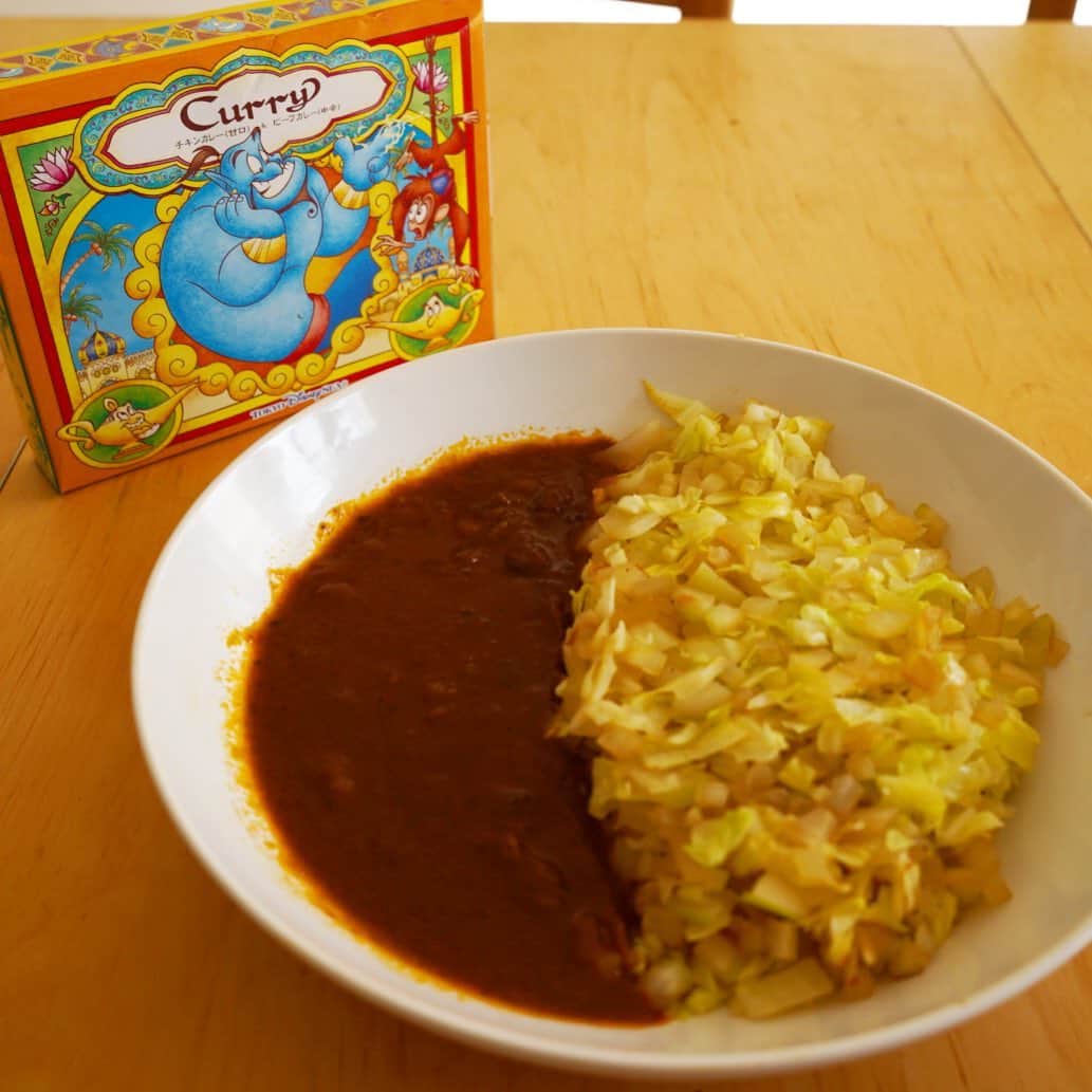 のインスタグラム：「ディズニーシーのレトルトカレー。カスバ・フードコートのカレーをイメージした味と書いてあるけど、そこはハウスが作っているので、元のスパイス感や材料の風味がハングリーベアレストランと同じなんです。一口食べた瞬間に、あ！ハングリーの味だ！と分かる^_^嬉しい。　#tdr  #tdl #ハングリーベアレストラン」