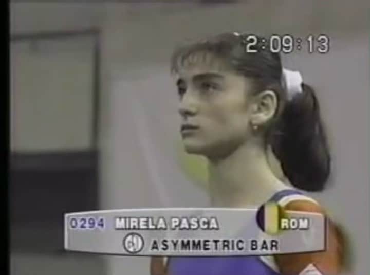 のインスタグラム：「Traditionally uneven bars is not the strongest event for Romania. However, Mirela Pasca was a standout in the early ’90’s winning European 🥇 and World 🥉 - This routine from Barcelona had 3 releases and stuck full-in! She tied for 4th 💫 - Featured Competition: 1992 Olympic Games 🇪🇸  - #gymnastics #gymnasticsvideos #gymnasticshighlights #artisticgymnastics #floor  #vault #parallelbars #pbars #horizontalbar #highbar #balancebeam #unevenbars #tumble #stick #flip #trampoline #handstand #strength #flexibility #balance #fitness #usagymnastics #muscle #mag #trampoline #gymnast #gymvids #athlete #gimnasia」
