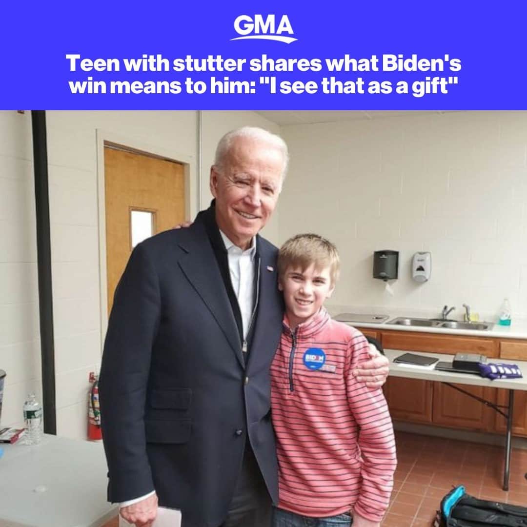 Good Morning Americaさんのインスタグラム写真 - (Good Morning AmericaInstagram)「Biden's historic win over the weekend as the 46th President of the United States means a lot to Brayden Harrington, who has struggled with his stutter for as long as he can remember. Link in bio for more.」11月11日 9時01分 - goodmorningamerica