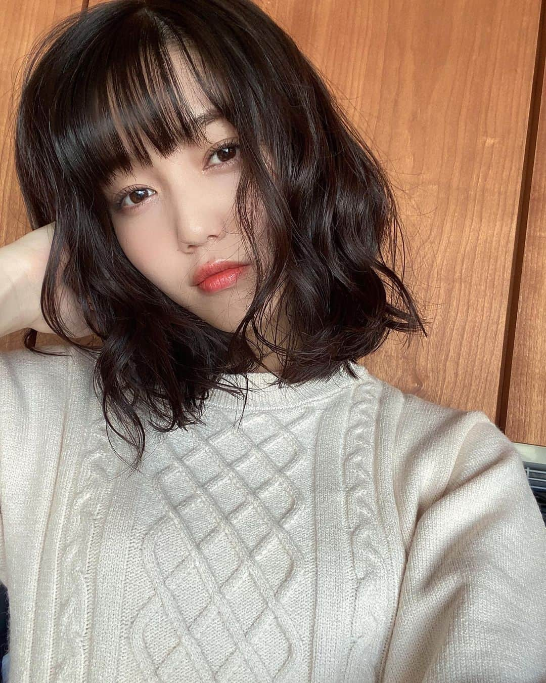 松川菜々花さんのインスタグラム写真 松川菜々花instagram 私服 Lilyboutique Official さんの洋服 寒くなってくるとニット系の洋服が増えます ニット 白ニット 白ワンピ 秋コーデ 冬コーデ デートコーデ 韓国コーデ 韓国ヘア 韓国風ヘア 韓国