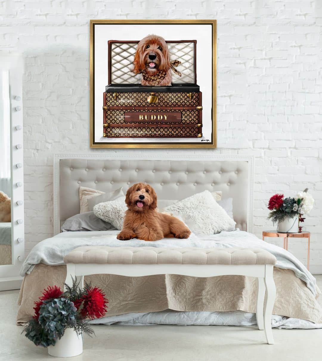 The Oliver Gal Artist Co.のインスタグラム：「Isn't this the cutest? 🐾 Personalized pet portraits are the paw-rfect holiday gift for anyone with furry friends! #olivergal」