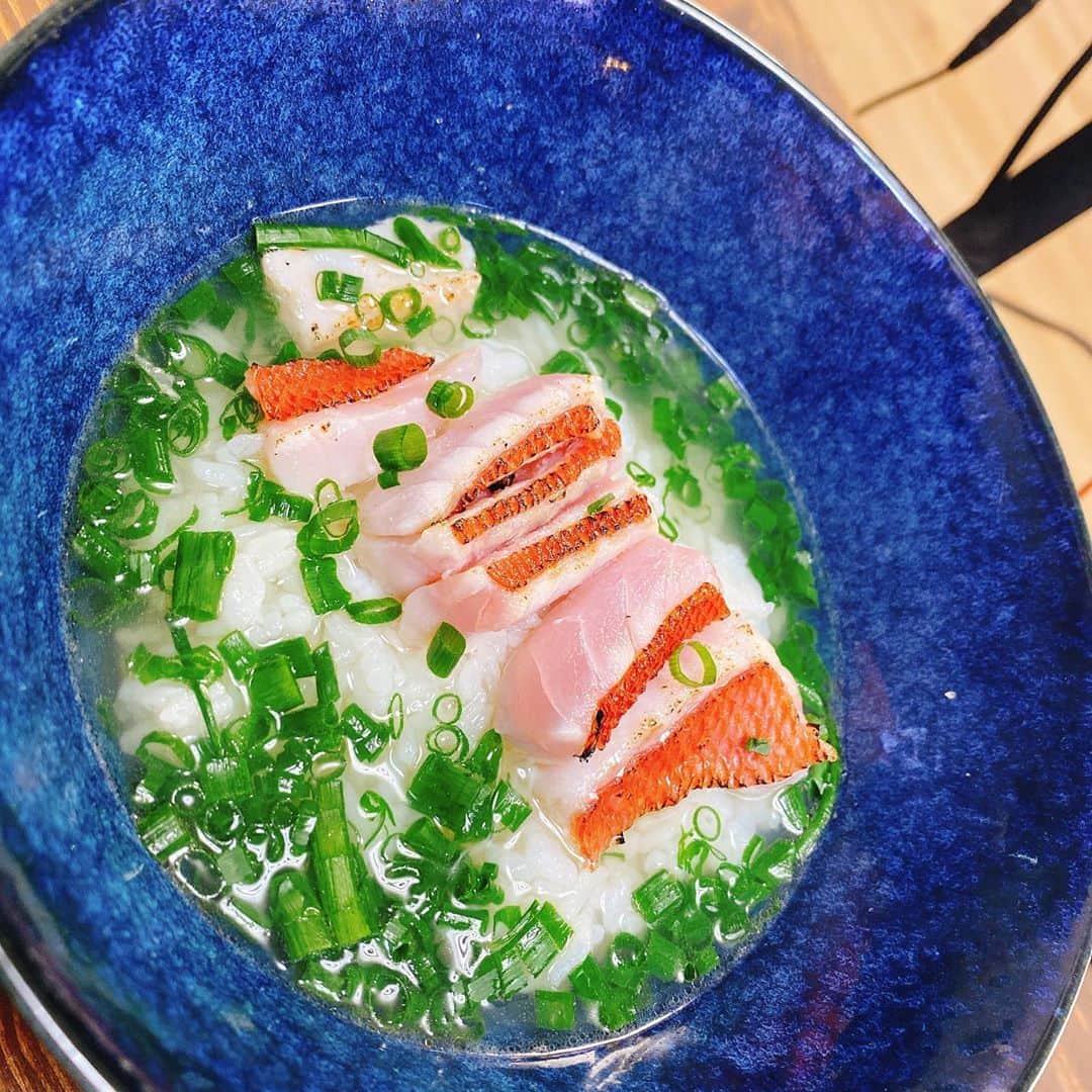 蛇足のインスタグラム：「本日の川村飯店  金目鯛茶漬け」
