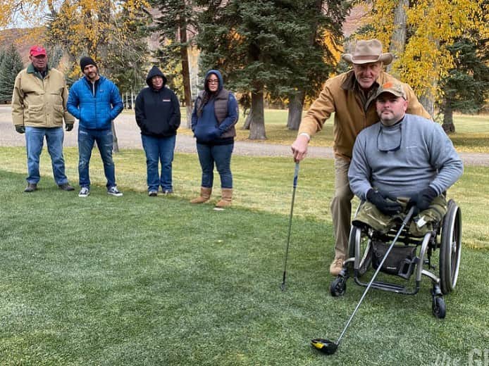 グレグ・ノーマンさんのインスタグラム写真 - (グレグ・ノーマンInstagram)「No words can explain the four days I spent on my ranch in October with incredible veterans from five generations of combat - WWII (alas they could not attend due to COVID), Korea, Vietnam, Gulf War, Afghan, and Iraq. Veterans represented the Air Force, Navy, Marines, Army, and Navy Seals brought together by @greatestgenerationsfoundation.  ⁣  I was honored as they released their inner demons, thoughts, and memories in front of me. It was powerful, revealing, gut-wrenching, tearful, heavy, and penetrated my soul. They are full of pain, tortured and have been mainly forgotten and isolated to some degree. The majority of the civilized world has no comprehension of what many of these heroes are going through. ⁣  ⁣ I took one out last night (Marine), and he harvested his first elk. I cannot explain what it meant to both of us. Another, (Seal) shot a gun for the first time in 40 yrs. and told me it was so cathartic, but also dug up the past. I  admired him for even doing it. I, of all people, was a shooting coach for a Navy Seal. The appreciation he shared with me is indescribable—just one small step closer for him to having freedom within.⁣  ⁣ To fulfill a dream to a double amputee (legs) with half an arm to ride a horse was a mission my ranch hands and I accepted. We crafted a special saddle with support and straps, and away he went on Chester, our mule. When he arrived, I knew he  felt like he did not belong - wheelchair-bound on a ranch in the Rocky Mountains - obviously uncertain if he could engage with any ranch activities. When I saw the smile on his face as he rode Chester, and the joy he got from shooting sporting clays and activities, made all our efforts so meaningful. Another box checked on the battle within for a hero. ⁣  ⁣ Then there was Grady/Bill/James/Pam/Rena/Chris, all embracing the experiences 7L delivered like golfing, fishing, hunting, sporting clays, long-range rifle shooting, ATV's, and horseback riding. Their words, thoughts, memories, and pain expressed are etched on my heart and will remain with me.⁣」11月11日 23時00分 - shark_gregnorman