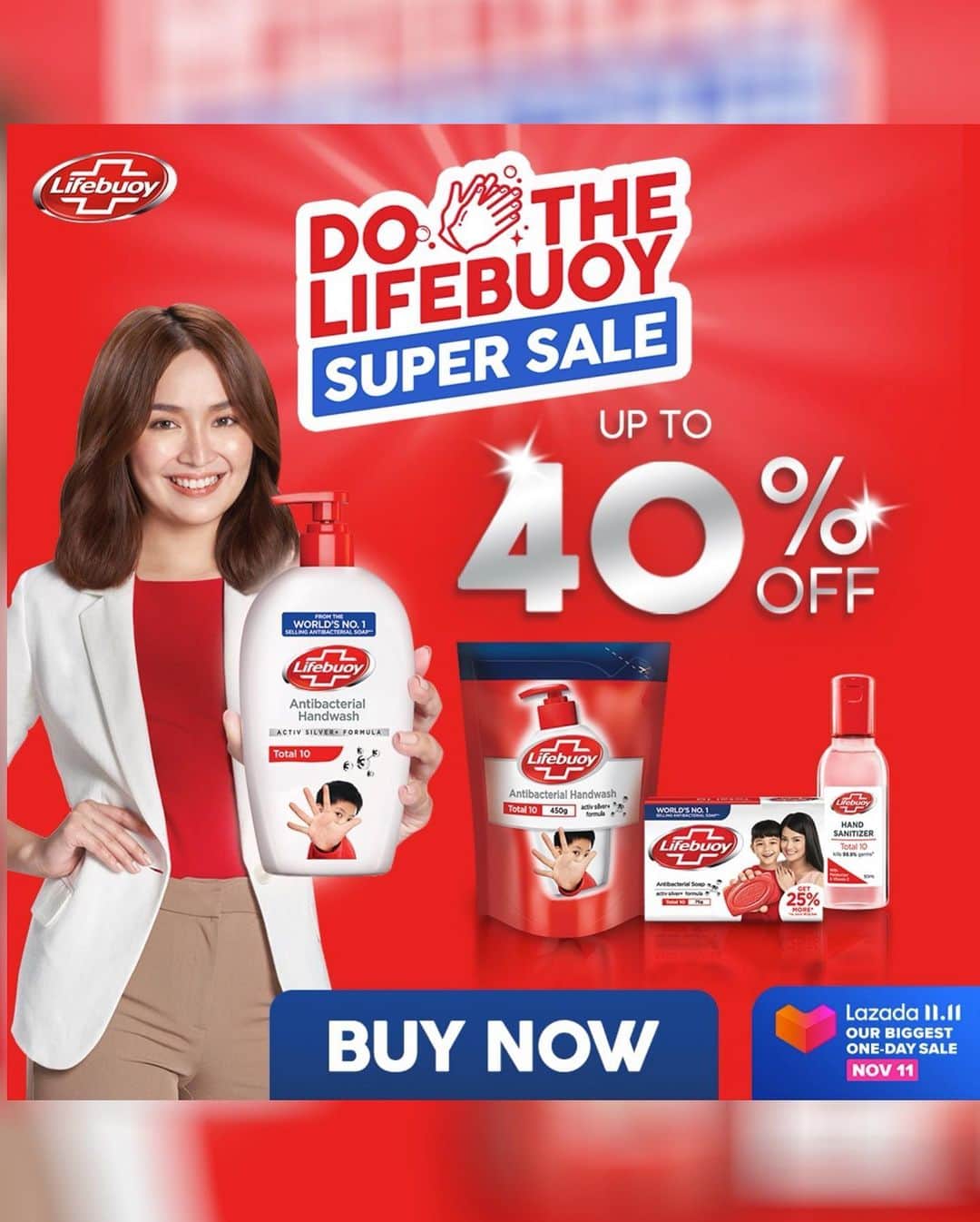 Kathryn Bernardoさんのインスタグラム写真 - (Kathryn BernardoInstagram)「Whenever I'm at work, I always make sure that I stay protected by washing my hands in between takes using @lifebuoyphilippines with activ silver+, a super powerful germ fighter. So this 11.11, take advantage of the huge sale that's up to 40% off and stock up on your favorite Lifebuoy products! Add to cart now and stay safe! ❤️」11月11日 17時36分 - bernardokath
