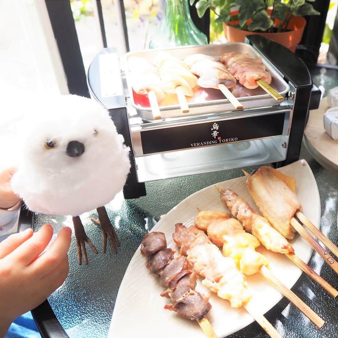 Kuboi Ayumiさんのインスタグラム写真 - (Kuboi AyumiInstagram)「寒くなってきたのですが、まだまだベランピング。﻿﻿ お休みの日にはいつもとは気分を変えるのもいいですよね。﻿﻿ ﻿﻿ 先日、「べランディング鳥幸」の伊達鶏とはかた地どりのミールキットとオリジナル焼き台のセットをお取り寄せして﻿﻿ おうちで本格焼鳥を楽しみました。﻿﻿ ﻿﻿ ミールキットのお肉は、希少な銘柄鶏「伊達鶏」を使っています。﻿﻿ スーパーでは買えないお肉にルンルン気分。﻿﻿ ﻿﻿ ちなみに、煙が出ないので、アウトドアだけでなく、おうちの中でもOK。﻿﻿ ﻿﻿ お肉だけでなく、特製タレやオーストラリア産の焼塩や、トリュフ塩など調味料もいろいろついているのがうれしいです。﻿﻿ ちなみに、焼き台は電気なのですが、特製チャコールオイルを塗ってから焼いたら﻿﻿ 炭火焼の風味が楽しめました。﻿﻿ ﻿﻿ コロナでなかなか家族で外食ができないので﻿﻿ 首都圏やニューヨークで高級焼鳥を展開している『鳥幸』の焼鳥が﻿﻿ 白ワインやビールとペアリングをしたりしながらおうちで楽しめるなんて、幸せすぎる。﻿﻿ ﻿﻿ オンライン飲み会などにもぴったりですね。﻿﻿ 家族みんなが気に入ったようなので、またリピートしたい！！！﻿﻿ ﻿﻿ ﻿﻿ @veranding_toriko﻿﻿ ﻿﻿ #おうち居酒屋 #焼き鳥 #おうちごはん部 #おうち時間 #おうちじかん #お取り寄せ #お取り寄せグルメ #料理好きな人と繋がりたい #キッチンスター ﻿#おうちごはん #おうちカフェ #簡単レシピ #時短レシピ #ベランディング鳥幸 #ベランピング」11月11日 20時08分 - himekagami