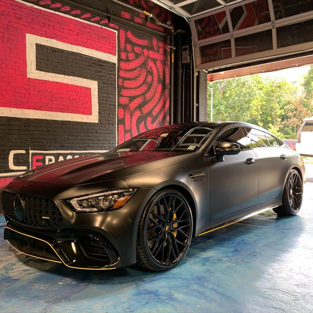 CARLiFESTYLEさんのインスタグラム写真 - (CARLiFESTYLEInstagram)「@autosport718 AMG GT63s wrapped satin black on 22” @forgiato @wheels by NYC’s premier vehicle restyling shop #autosportsbx #carlifestyle @jetsraised」11月12日 7時00分 - carlifestyle