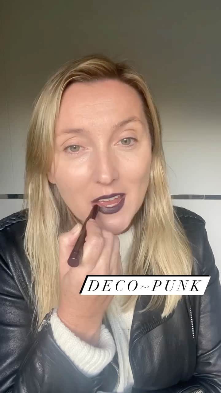 JO BAKERのインスタグラム：「P U N K • P L U M 🖤 Who thought @lauramercier didn’t cater to our cool punk edgy deco dreams?? #punky #darklips #lauramercier #whoknew #makeup #punk #dreams #jobakermakeupartist #makeuptutorial #makeuplooks #makeupideas #makeupartist #makeupaddict #deco #edgy ##makeupoftheday #punklip」