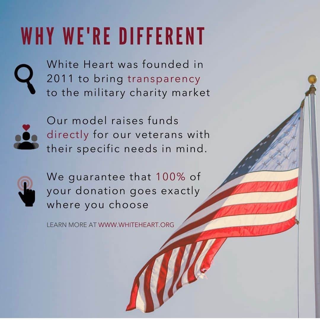エリック・クリスチャン・オルセンのインスタグラム：「DONATION LINK IN BIO: It's veteran's day so allow me to introduce you to a charity that I love and donate to Monthly. @whiteheart is a Organization that I've been working with for years. A charity that donates  100% of your donation to the veterans and their veteran programs. Let me tell you about White Heart, how it works, and what sets them apart from not only most military charities, but most charities in general.  As a bit of history, they started the Ride to the Flags motorcycle charity ride to the Wave of Flags 9/11 display at Pepperdine in 2008.  The ride was a way to add a proactive charity event to an otherwise stoic, beautiful memorial.  The goal of this ride was to raise funds for military charities.  As the years went on, the Ride to the Flags kept cutting checks to military charities without any knowledge of where the dollars were going.  When they looked into it, they found out that the dollars were not going to where we had hoped.  With that horrifying realization, they started their own charity with the idea of pinpointing where the dollars would go; to make sure they had the greatest impact as they could.  Dedicated to the transparency theme, they also allowed donors to give 100% of their funds directly to where they wanted it to go.  Whether that meant 100% for the warrior or 100% for operations or anything in between, the donor has the right to choose.  @whiteheart is focused on the mental and physical health of our severely injured warriors.  They also have a fund that allows them to help our warriors with life-enhancing equipment (like transportation and home retrofitting).  Their main mental health program is called the Guardian Project - and it's an eco-adventure peer therapy retreat that takes place in Utah/Wyoming.   They recently launched a program called One Life.  They bring veterans who have been failed by the VA medical system and take them to get private top-of-the-line medical care in Los Angeles.  Their efforts there have allowed over a million dollars in donated medical care in the last 12 months, alone.  Celebrate Veterans Day with me by donating to @whiteheart and having 100% of your donation go to our actual veterans!!」