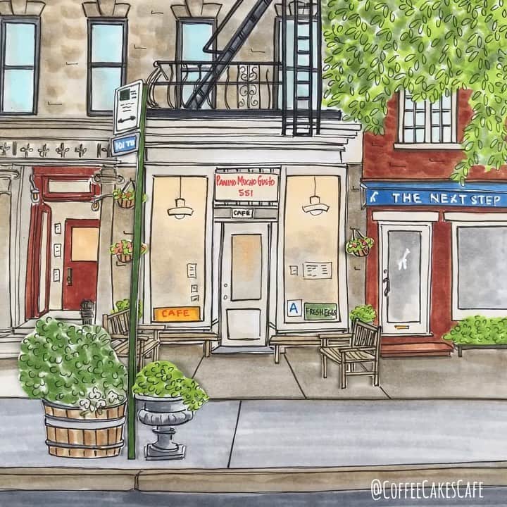 のインスタグラム：「A quick stop at a cute cafe makes the day so much more lovelier! 😊To me, places like this are foundations of neighborhoods. Casual...relaxed atmosphere and friendly. No frills, just food that satisfies! I like their toasted scone with a little bit of butter on top...actually this is the first time I tried toasted scones. I’ve had warm fresh from the oven scones but never toasted. Love the texture of the slight crisp on top! 😋 Give this neighborhood cafe a try...I think you’ll enjoy it here!  Have a happy Wednesday everyone!! We’re halfway towards the weekend! 😊🍂 @cafepanino  . . . . . #stopmotion #cafehopping #coffeeshop #westvillagenyc #westvillagelife #thisisnewyorkcity #stopmotionanimation #westvillage #greenwichvillagenyc #greenwichvillage #timeoutnewyork #chasing_facades #picturesofnewyork #made_in_ny #newyorkgram #prettycitynewyork #newyorkarea #facade #facadelovers #streetsofnewyork #picame #stopmotionvideo #icapture_nyc #instagramnyc #coffeecakescafe #nycrestaurants #storefront #urbansketchers #coffeeshopcorners #coffeeshopvibes」