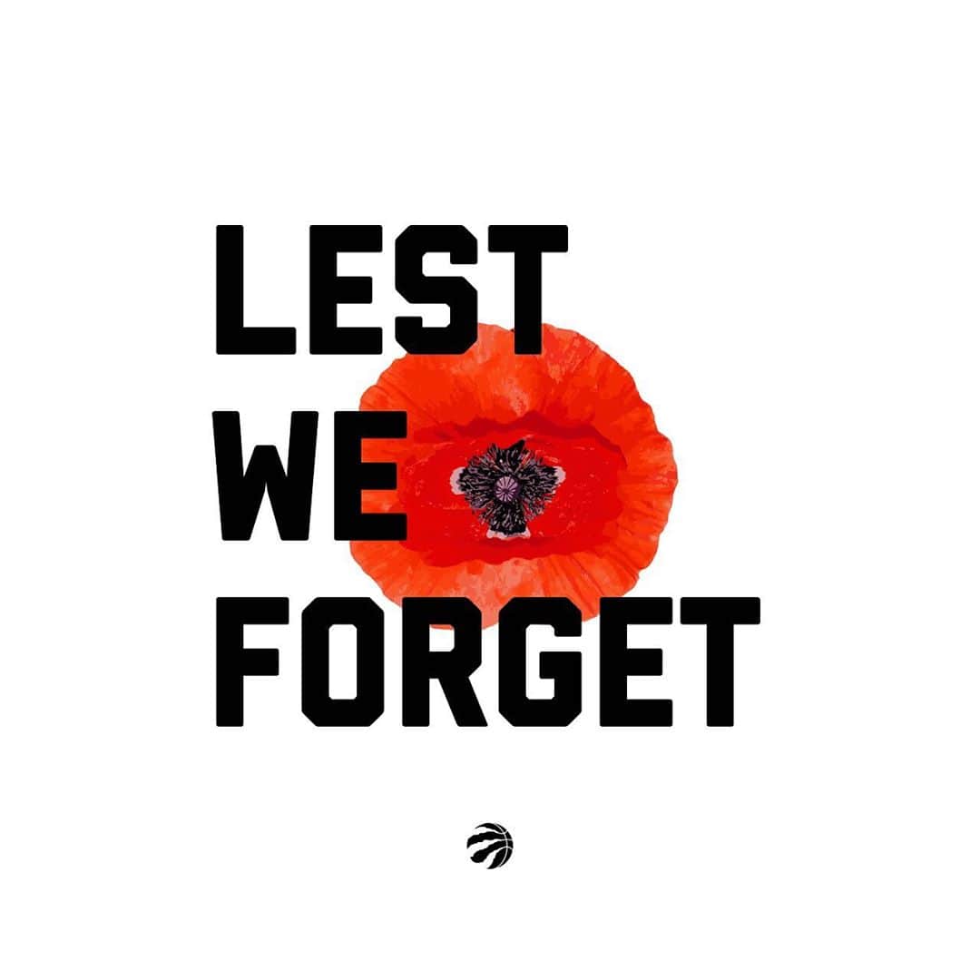 トロント・ラプターズさんのインスタグラム写真 - (トロント・ラプターズInstagram)「Today and always, we remember. #LestWeForget」11月11日 23時12分 - raptors