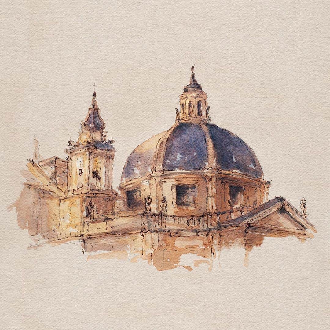 のインスタグラム：「We had the most beautiful fall season this year. It was so warm and sunny; gorgeous deep orange and ochre colors were everywhere, it looked almost surreal.  It reminded me of colors of Rome and I wanted to capture that feeling...」