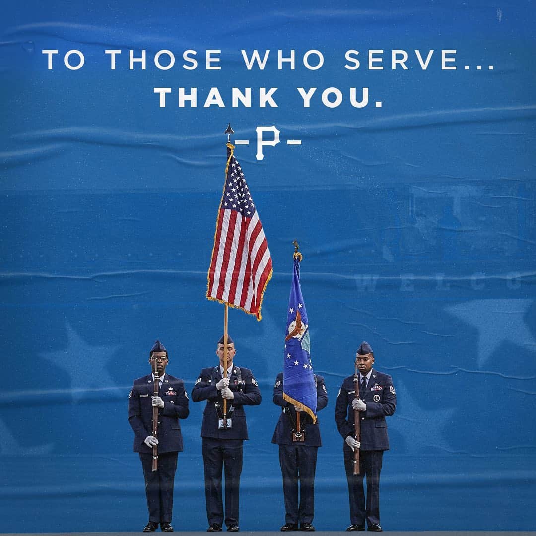 ピッツバーグ・パイレーツのインスタグラム：「Today and every day, we honor the brave men and women who have served our country. #VeteransDay」