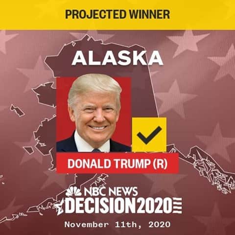 NBC Newsさんのインスタグラム写真 - (NBC NewsInstagram)「BREAKING: Donald Trump wins Alaska, NBC News projects.」11月11日 23時35分 - nbcnews