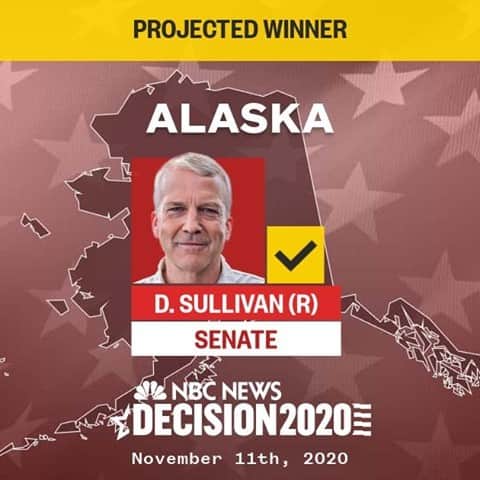 NBC Newsさんのインスタグラム写真 - (NBC NewsInstagram)「BREAKING: Dan Sullivan wins U.S. Senate race in Alaska, NBC News projects.」11月11日 23時35分 - nbcnews
