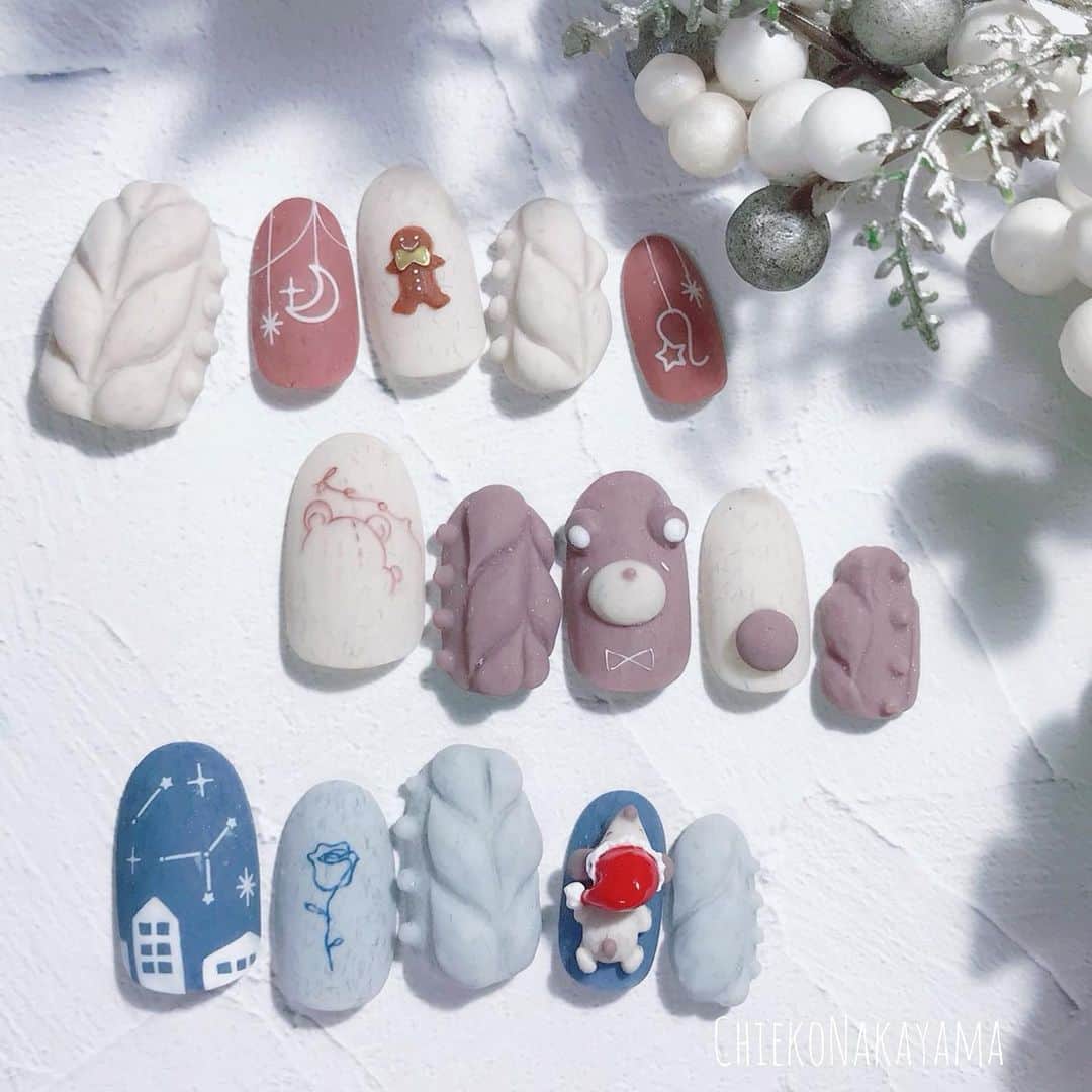 なかやまちえこのインスタグラム：「ざっくりニット❄️⠀ ⠀ @pregelofficial PREGEL ファジーシリーズ使用⠀ ⠀ #nail #nails #nailart #ネイル #美甲 #ネイルアート  #japanesenailart #manucure #japanesenails #manicurist #gelnails #أظافر #네일아트 #미용 #vẽmóng #ngườiđẹp  #เพ้นท์เล็บ #искусствоногтя #artedeuñas #เพ้นท์เล็บเจล #ジェルネイルデザイン #ネイルデザイン #senikuku #nagelkunst #ニットネイル #knitnails #ざっくりニット @pregelofficial @candypocket_official @joyartofficial @nail_premall @kimagure_cat_whim @bettygel_official @prexyofficial」