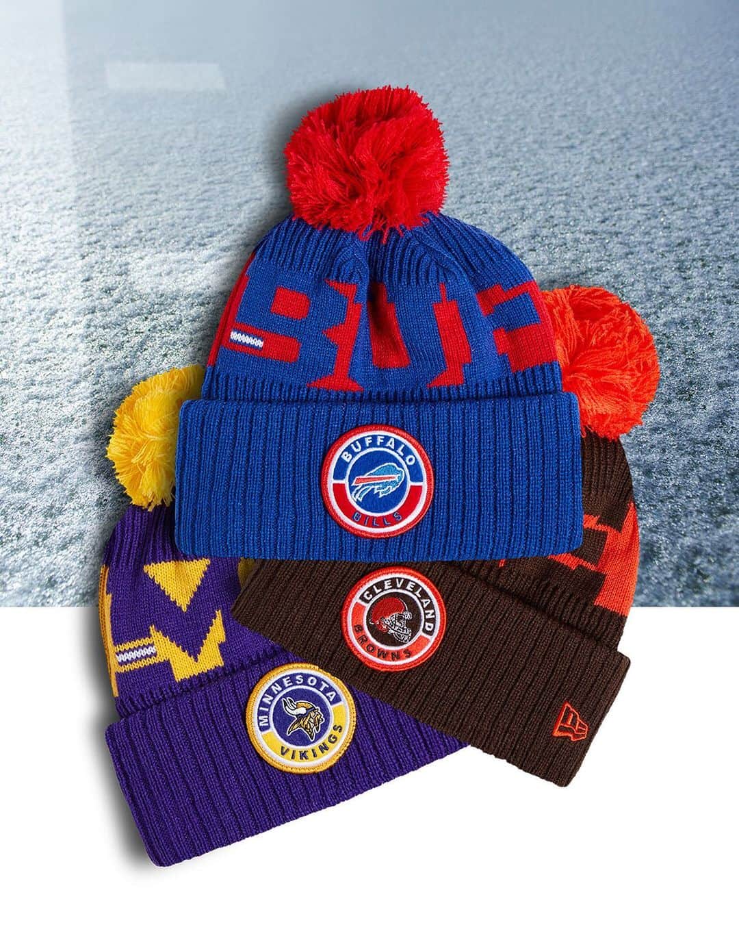 ニューエラ・キャップのインスタグラム：「Built for the sidelines and the elements, the NFL Cold Weather Knit Collection is available at neweracap.com . Link in bio ❄️」