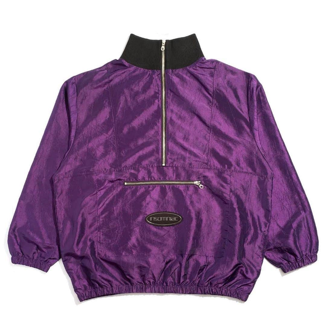サキャスティックさんのインスタグラム写真 - (サキャスティックInstagram)「@insomniacltd FALL 2020  Orbital Pullover Purple Lightweight nylon shell pullover anorak style, half zip detail, knit rib detail collar, cuffs, & jacket bottom, front pouch pocket with zipper closure, 3-D reflective logo patch.  Wizard Denim Overdyed 12oz cotton bull denim, baggie fit, embroidered logo on back pocket.」11月12日 1時07分 - paultbythesea