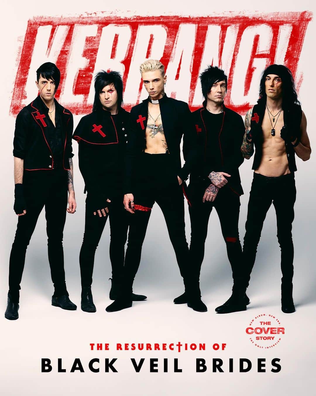 アンディー・ビアーザックのインスタグラム：「We are thrilled to be on the cover of the new issue of @kerrangmagazine_ and unveil the era of “𝐓𝐡𝐞 𝐏𝐡𝐚𝐧𝐭𝐨𝐦 𝐓𝐨𝐦𝐨𝐫𝐫𝐨𝐰”! Head to kerrang.com to check out new images and read about the recording process, the single “Scarlet Cross” and the story of our new upcoming full length album #ThePhantomTomorrow  📷: @jonathan.weiner」