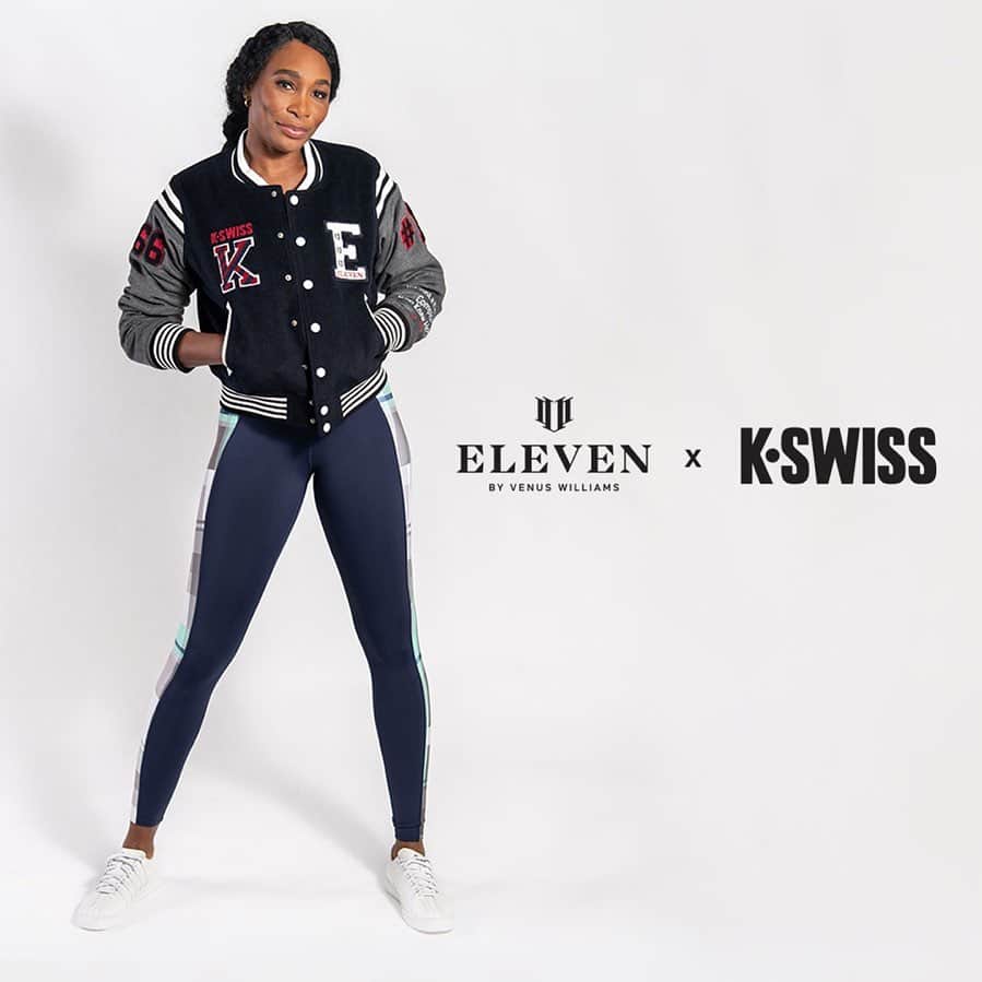 ビーナス・ウィリアムズのインスタグラム：「I’m so proud to share my limited-edition @elevenbyvenus collection, designed in collaboration with @kswiss ! This capsule collection is close to my heart as I created each style for women who represent boldness and authenticity. These pieces will inspire confidence to take on each day in pursuit of your best self!   XO Venus」