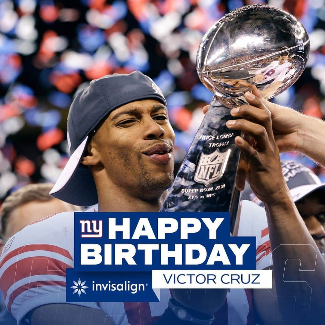 New York Giantsさんのインスタグラム写真 - (New York GiantsInstagram)「Drop a 🕺to wish Victor Cruz a HBD!  @victorcruz @invisalign」11月12日 2時18分 - nygiants