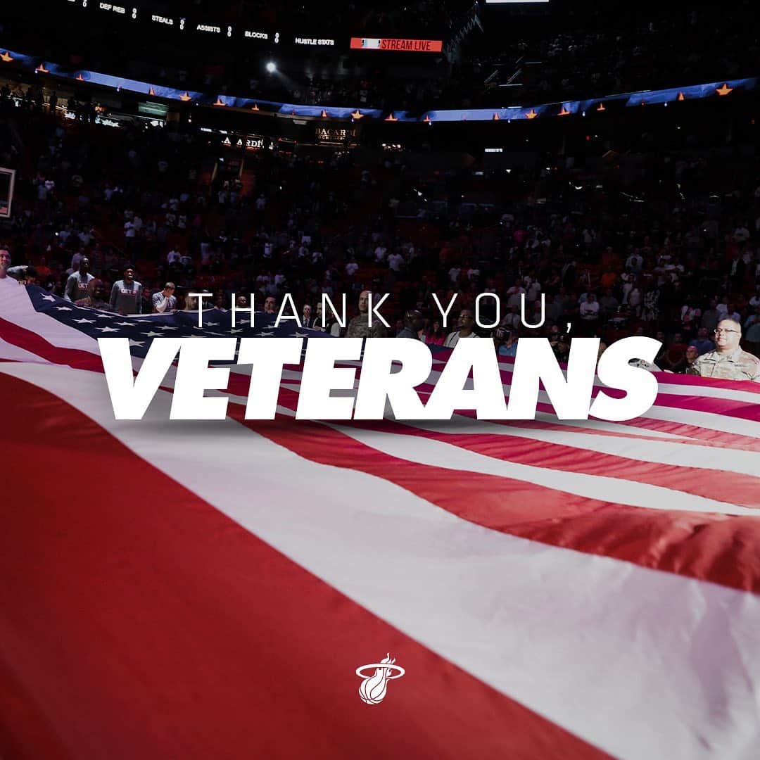 Miami HEATさんのインスタグラム写真 - (Miami HEATInstagram)「We recognize and honor those who have served and are currently serving across the branches of our military. Thank you 🇺🇸 #VeteransDay #HomeStrong」11月12日 2時18分 - miamiheat