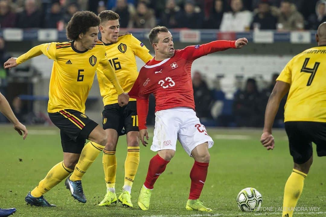 ジェルダン・シャチリのインスタグラム：「🇧🇪-🇨🇭💪🏼 #hoppschwiiz #XS23  #allezlasuisse #forzasvizzera」