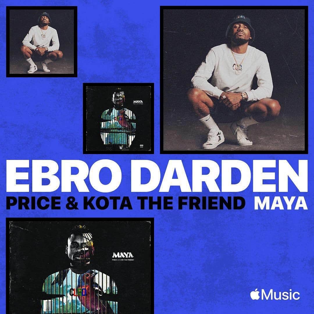 ワイクリフ・ジョンのインスタグラム：「So proud of the incredibly gifted @theprice for having his amazing song MAYA w/ @kotathefriend debuting on @oldmanebro’s show on @applemusic. Tune in to the show using the link in my bio to hear it playing at 3:55PM EST today!」