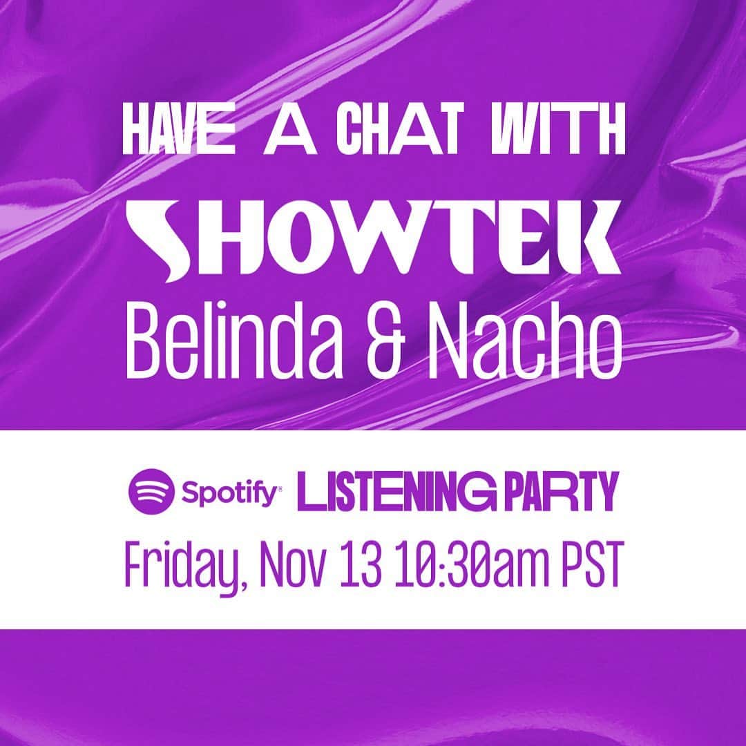 Showtekのインスタグラム：「This Friday you can chat with us, @belindapop & @nacho during our @spotify listening party. #unamamacita 🔥🔥🔥」