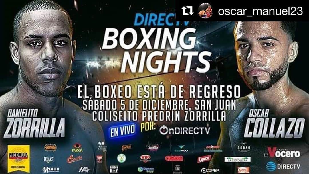 ミゲール・コットのインスタグラム：「#Repost @oscar_manuel23 ・・・ EL BOXEO ESTÁ DE REGRESO 👏🏽👏🏽🗣🥊  Gracias a Dios, listo para diciembre 5 con Dios por delante ⚡️  #ElPupilo #FaceOfBoxing @realmiguelacotto @goldenboy @oscardelahoya」