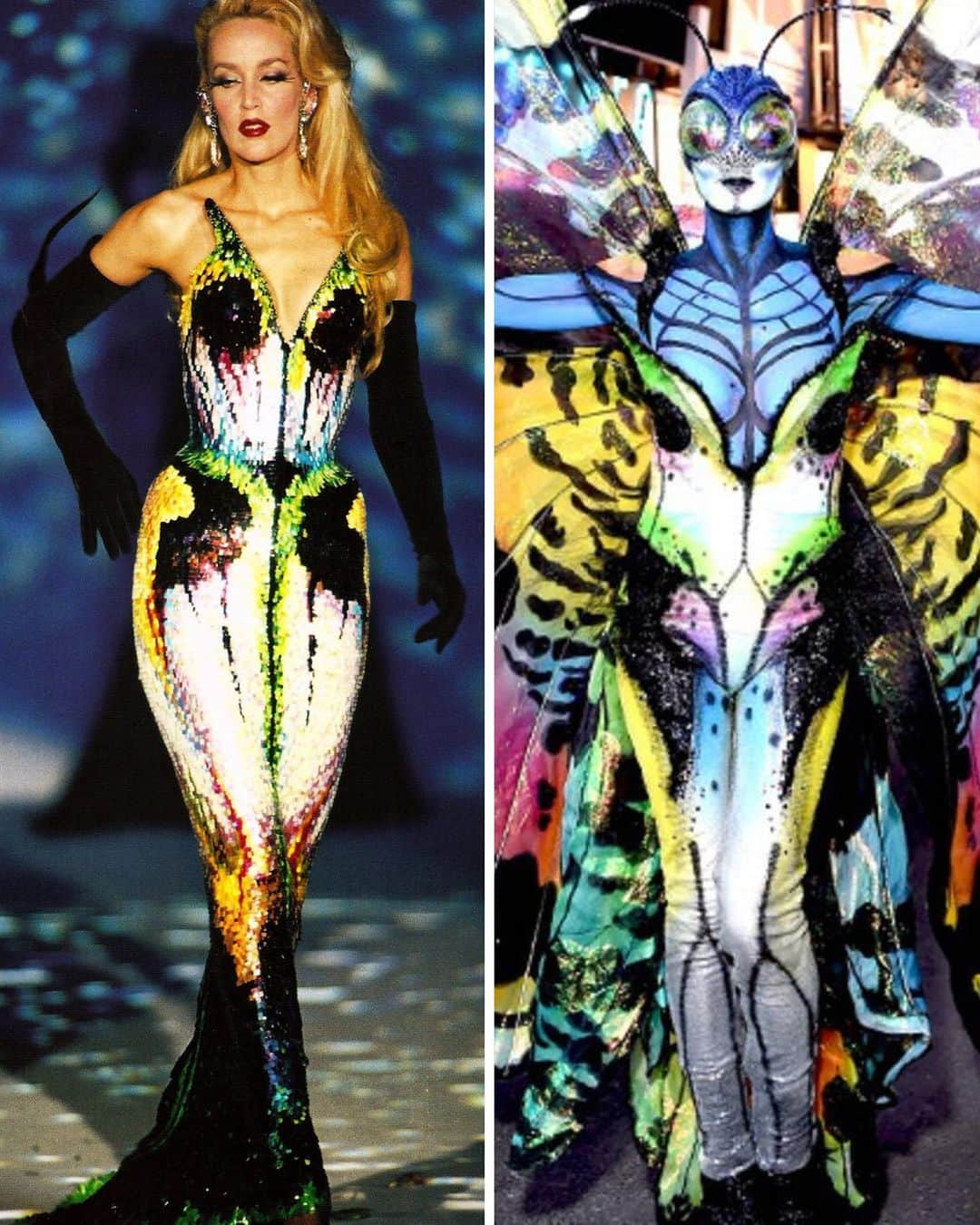 ハイディ・クルムさんのインスタグラム写真 - (ハイディ・クルムInstagram)「Adore you @manfredthierrymugler ❤️❤️❤️ This Mugler Haute Couture SS1997 look with #JerryHall inspired my #HeidiHalloween 2014 BUTTERFLY costume! #Muglerized」11月12日 4時14分 - heidiklum