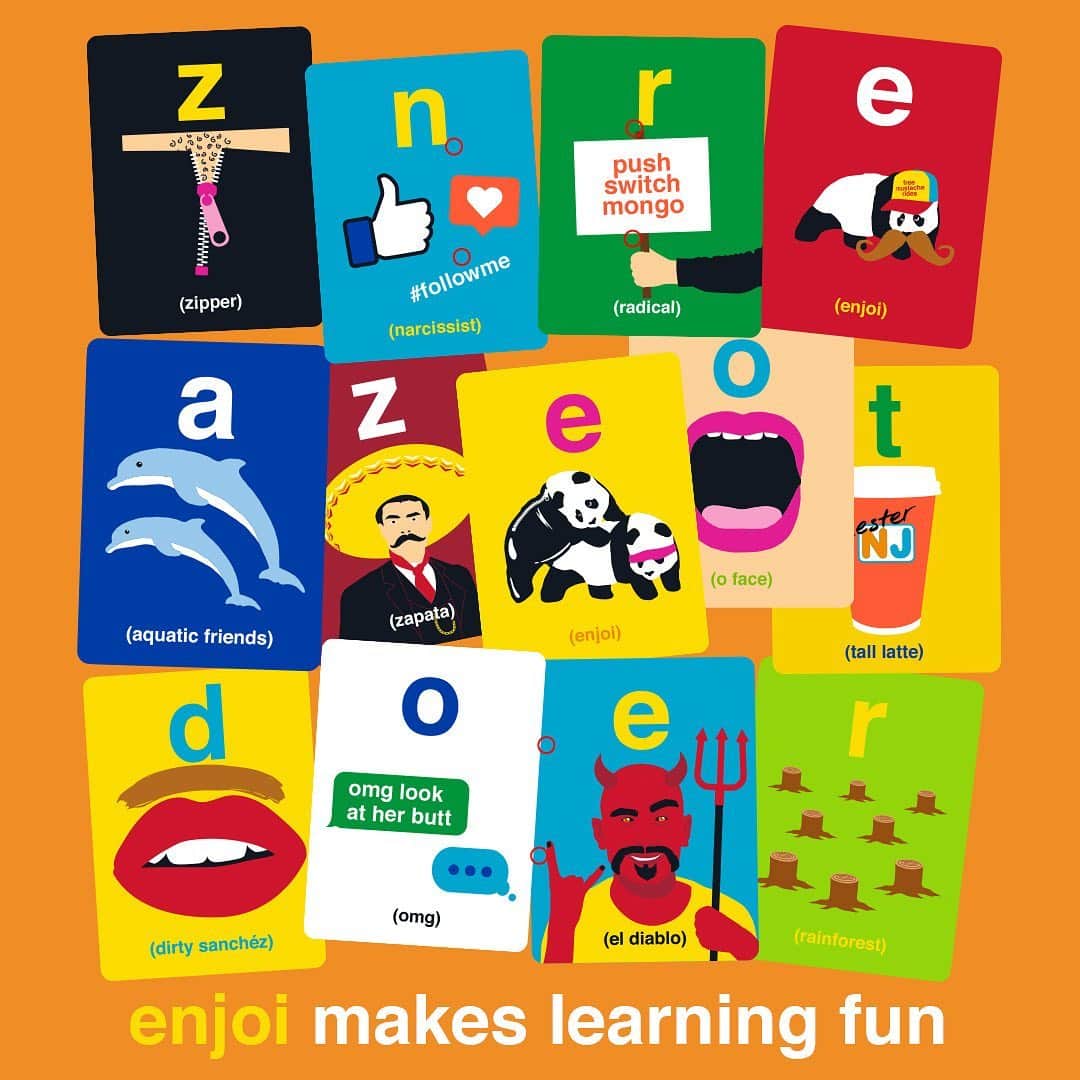 エンジョイのインスタグラム：「Learning is fun!! Flashcards series out now!! @samarriabrevard @nestorjudkins @enzo_cautela @deeddz」