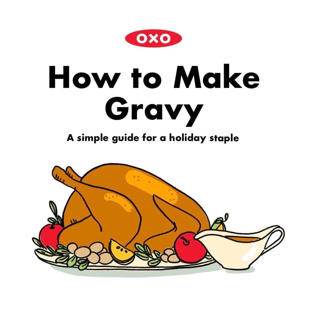 OXOさんのインスタグラム写真 - (OXOInstagram)「If you’re already roasting a turkey, homemade gravy is a natural next step. Not sure where to start? Swipe through for a quick guide to making everyone’s favorite mashed potato topping. Bookmark this to use on Thanksgiving day!   📸: @eatyourmonsters」11月12日 6時08分 - oxo