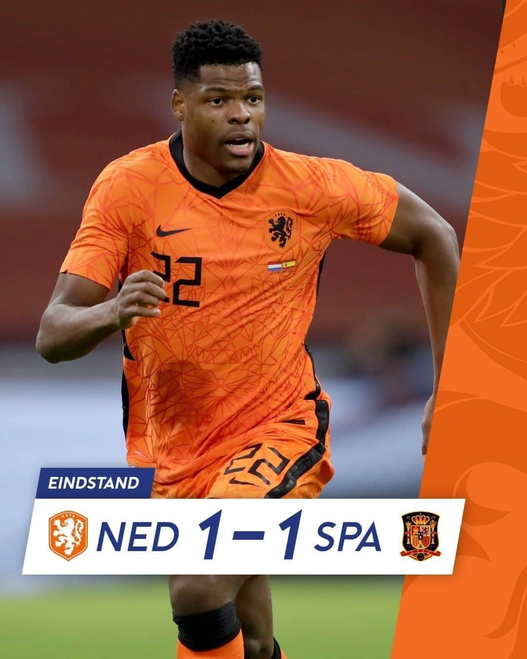 サッカー オランダ代表チームさんのインスタグラム写真 - (サッカー オランダ代表チームInstagram)「Afgelopen! Nederland en Spanje spelen met 1-1 gelijk. Op naar zondag, op naar de Nations League! 🦁🔥  #NEDSPA #NEDBOS #NationsLeague」11月12日 6時37分 - onsoranje