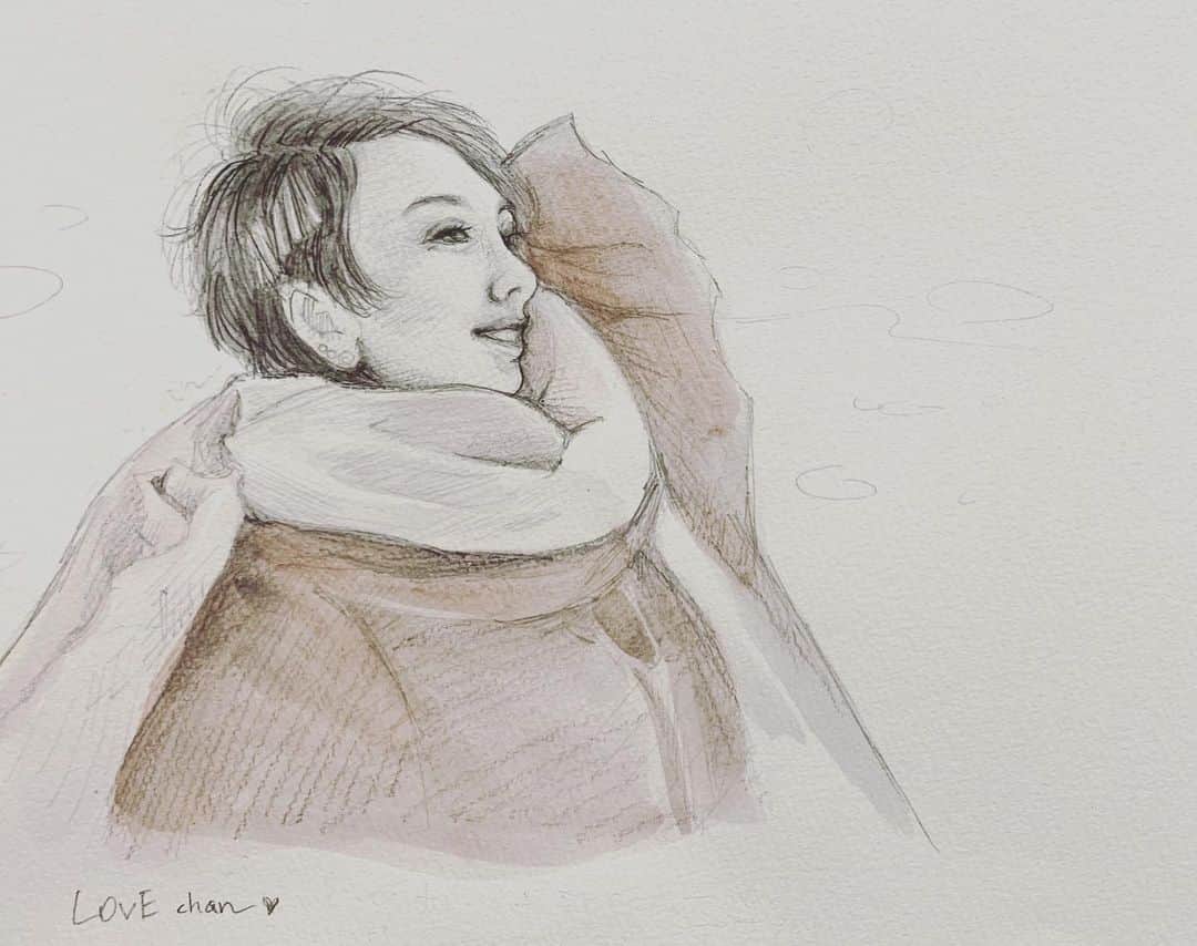 LOVEのインスタグラム：「Loveyanen オンライン英会話にも参加してくれてる方が描いてくださった「いつでも僕ら」ポートレート。  すごい。この方は月イチで子供たちにアート&クラフトの自由な遊び場を提供している楽しそうなマザーでもある。  昨日のライブでご紹介しようと思っていた！けど期を逃してしまったのでこちらで。  BlossomのMVを作ってくれた方もそうだし、こうして素敵に描いていただき、ありがとうございます😊」