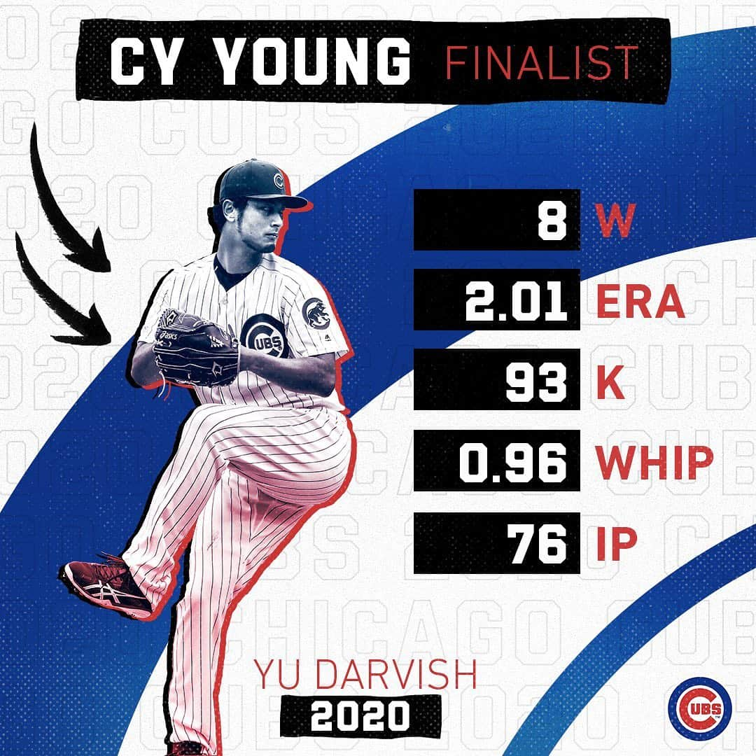 シカゴ・カブスさんのインスタグラム写真 - (シカゴ・カブスInstagram)「Congratulations to @darvishsefat11, who finishes 2nd in NL Cy Young voting after an extraordinary 2020 campaign. 👏」11月12日 8時55分 - cubs